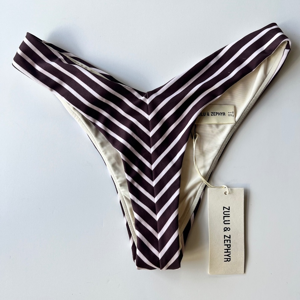 Zulu & Zephyr Striped Bikini Bottoms | NWT